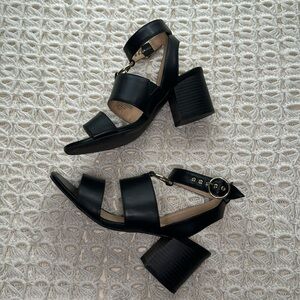 APT 9 Black Strappy Block Heel